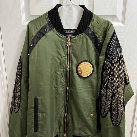 Boy London United Kingdom Women's Green Bomber Jacket .